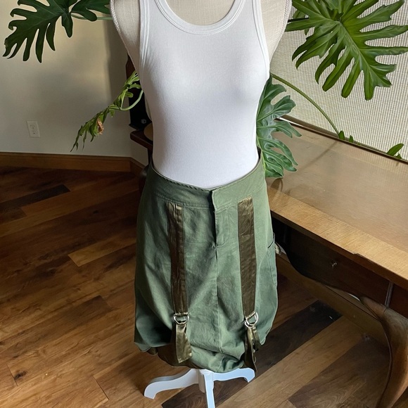 Vintage Syrup Clothing Co. 90s Grunge Army Green Skirt with Adjustable Straps - Picture 11 of 11